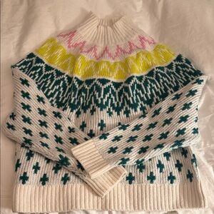Old Navy Multicolor Patterned Turtleneck Sweater